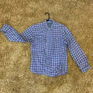 Converse Brand sz Small mens Lavender button front plaid shirt